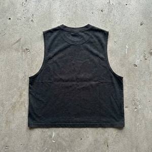 เสื้อกล้ามคอตตอนหนาน้ำหนักมาก พิมพ์โลโก้ตามสั่ง ขายส่ง ทรงบ็อกซี่ สีดำซีดแบบวินเทจ สำหรับผู้ชาย เสื้อครอปทรงกล้ามเนื้อ ผ้าแห้งเร็ว - Product Image 6