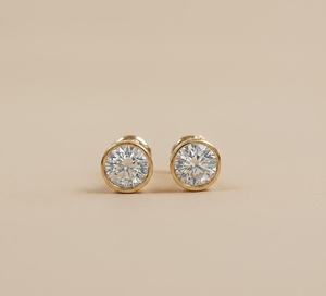 Lab Grown 1.00CT Each Round Brilliant Cut Diamond Stud <b>Earrings</b> 18K Solid Gold IGI Certified Fine Wedding Party Gift Jewelry - Product Image 1
