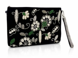 Handmade Glass Beaded Silk Cotton Handbag Rectangular Shape for Face and Star Pattern Wedding & Business <b>Gift</b> - Product Image 6
