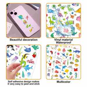 Boys Girls Reward Children Laptop Cups Window Phone Diy Cute Animal Unicorn Dinosaur Jelly Stickers Waterproof - Product Image 1
