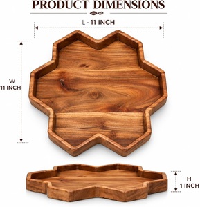 Plateau de service en bois de qualité supérieure Unicorn Handicrafts pour la maison, le café, le thé, le petit-déjeuner, les collations, les desserts, les aliments et les boissons - Product Image 2