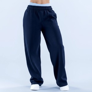Pantalon de jogging en coton écoresponsable pour femme, coupe droite, longueur intégrale, taille élastique, qualité supérieure, vente en gros, logo personnalisé OEM - Product Image 1