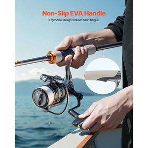 Canne à pêche spinning en fibre de carbone et fibre de verre IM6, combo moulinet et canne, 6,5 pieds, deux pièces, pour la pêche au bar - Product Image 6