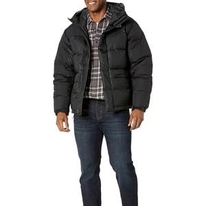 Men'<b>s</b> Stand Collar Puffer <b>Jacket</b> Windproof Polyester Casual Zipper Closure Solid Color Regular Fit 2026 <b>Jacket</b> OEM - Product Image 4