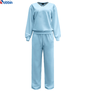 Women's Pink <b>Tracksuit</b> Set V-Neck Long Sleeve Sweatshirt With Drawstring Pants Casual Solid Color Loose Fit Autumn Wear - Product Image 4
