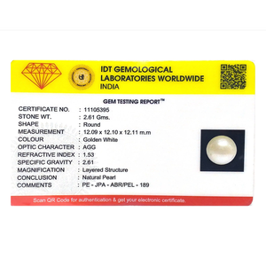 Perla Natural Certificada de 13.05 Quilates, Gema Suelta para Joyería Fina - Product Image 3