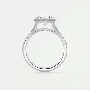 Bague de fiançailles avec halo caché en diamant de laboratoire rond de 2,50 carats, sertie de mini griffes, en or blanc 14 carats - Product Image 3