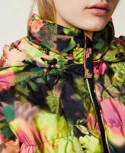 Veste matelassée haut de gamme à imprimé floral pour femme, personnalisable, coupe-vent avec fermeture éclair et poches latérales, manteau pour femme - Product Image 4