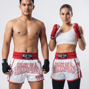 Shorts de boxe Muay Thai personnalisés de qualité supérieure pour hommes - Polyester respirant léger de haute qualité, broderie, service OEM disponible - Product Image 5