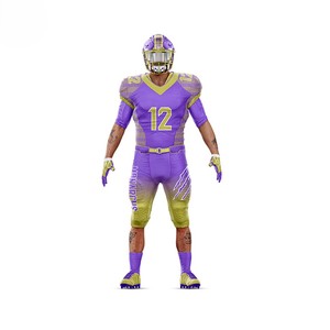 Uniforme de football américain sur mesure pour garçons adolescents, 100% polyester respirant et à séchage rapide, couleur unie, manches courtes - Product Image 2