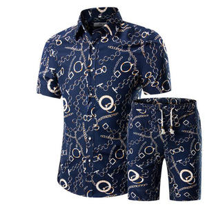 Conjunto de verano moderno con camiseta y pantalones cortos, tacto de algodón suave, diseño elegante, perfecto para uso diario y casual. - Product Image 1