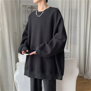 T-shirt à manches longues en maille gaufrée, couleur unie, printemps et automne, prix d'usine Chine, logo personnalisé brodé, Bangladesh. - Product Image 5