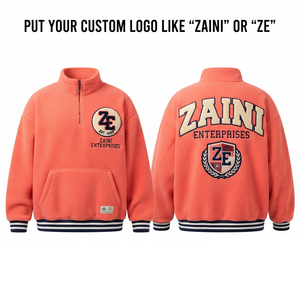 Premium 240g Coral Sherpa Fleece Waterproof Breathable Running <b>Jacket</b> Half Zip Custom Embossed Logo <b>Mens</b> Autumn - Product Image 1