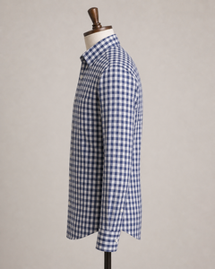 Premium Custom OEM <b>Mens</b> Cotton Plaid Gingham Long Sleeve <b>Dress</b> Shirt Manufacturer Breathable Slim Fit Male Formal Button Up - Product Image 5