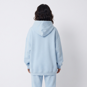 Women Rhinestone Fleece Hoodies Casual 100% Polyester Heavy <b>Weight</b> Drop Shoulder Oversize Winter Street Wear Sweat Hoodies - Product Image 2