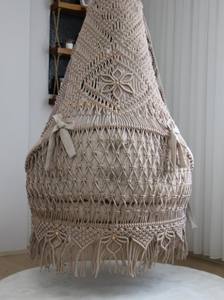 Handmade <b>Macrame</b> <b>Hanging</b> Swing <b>Chair</b>: Boho Balcony Decor - Product Image 4