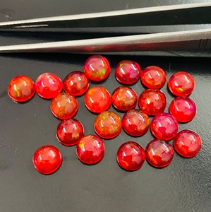 พลอยโอปอลสีแดงทรงกลมเจียระไนแบบบริลเลียนท์ สำหรับทำเครื่องประดับ ผิวขัดเงาสีรุ้ง - Product Image 6