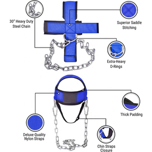 Arnés de entrenamiento de músculos cervicales de alta resistencia, equipo cómodo para levantamiento de pesas con cadena de acero y acolchado suave para soporte. - Product Image 5