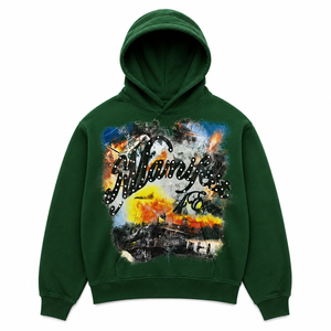 Sweat à capuche personnalisé en molleton 100 % coton épais 450 GSM, imprimé en relief, coupe classique, streetwear d'hiver, service OEM - Product Image 4