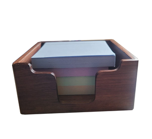 Wooden Modern Design <b>Sticky</b> <b>Notes</b> Holder Handmade Finished natural Color Square Notepaper Holder for Office Desk Use - Product Image 1