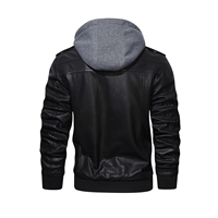 Blouson en cuir pour homme, col montant, décontracté, en toile, manches longues, hiver, couleur unie, écologique, imperméable, logo frontal