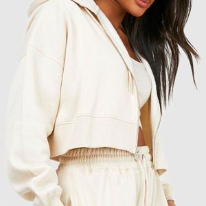 Sudadera con Capucha Corta para Mujer, Estilo Urbano, con Estampado Gráfico 3D, Cierre de Cremallera, Algodón Transpirable y Ecológico, en Oferta - Product Image 6