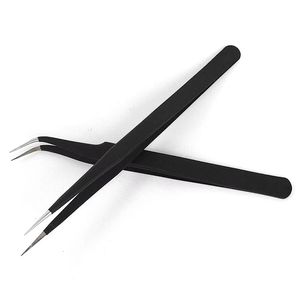 Pinzas para Extensión de Pestañas de Acero Inoxidable y Titanio en Colores Rosa/Negro/Dorado, Antimagnéticas, Duraderas y Personalizadas - Product Image 1