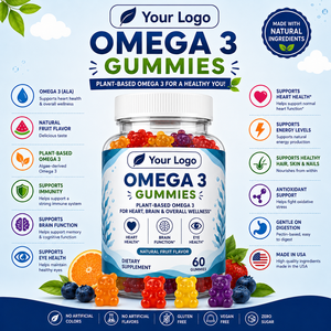 Gummies Oméga 3 Véganes Sans Gluten, Bonbons Gélifiés Moelleux aux Fruits, Sans Colorants Artificiels, Marque Personnalisée PIOUS LABORATORIES - Product Image 2