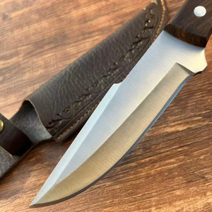Couteau de chasse artisanal en acier à haute teneur en carbone, lame fixe, manche en bois, étui en cuir, qualité industrielle, ODM, survie en extérieur - Product Image 2