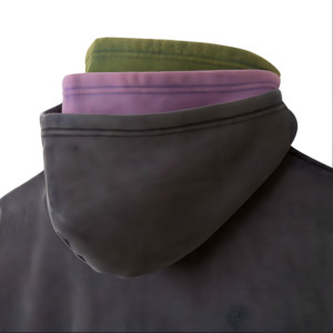 Sudadera con capucha para hombre con cremallera, diseño de paneles de dos colores, estilo moderno, ropa urbana, corte holgado, tela premium, estética minimalista. - Product Image 3