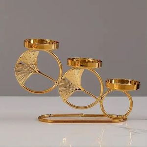 Support de Bougie Créatif Moderne en Laiton, Chandelier Géométrique en Métal pour Décoration Maison, Mariage, Événements, Porte-Encens - Product Image 4