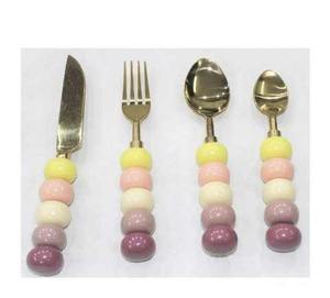 Juego de Cubiertos de Acero Inoxidable Premium con Mango de Resina Resistente, Acabado Pulido Espejo, para Bodas, Restaurantes y Uso Doméstico - Product Image 4