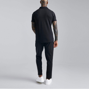 High Quality Men's Basic Hooded T-Shirt <b>Trouser</b> Set Custom Logo Cotton Fabric Soft Breathable Full Sleeve Tee Matching Bottoms - Product Image 3