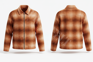 Vêtements Personnalisés : Veste à Carreaux Entièrement Zippée, Chemise Décontractée Légère à Manches Longues, Idéale pour le Travail en Extérieur et la Mode Toutes Saisons - Product Image 4