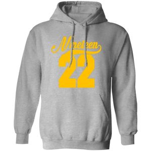 Sweat à capuche gris imprimé sérigraphié Sigma Gamma Rho bleu et or pour femme, pull à capuche de sororité grecque, vêtements grecs personnalisés - Product Image 1