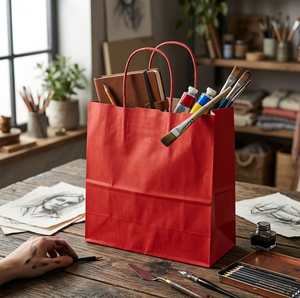 Bolsa de Papel Blanca Personalizada Olivia, Hecha a Mano, Resistente, Ecológica, con Sello Autoadhesivo y Estampado en Caliente para Navidad, Venta al Por Mayor - Product Image 4