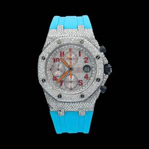 Montre Moissanite de marque personnalisée en acier inoxydable de qualité supérieure avec cadran analogique aspect diamant Style professionnel pour les commandes en gros - Product Image 1