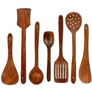 Handmade Wooden Non Stick Cooking Spoon Heat Resistant Kitchen <b>Utensils</b> for Mixing Turning Serving Food - Product Image 2