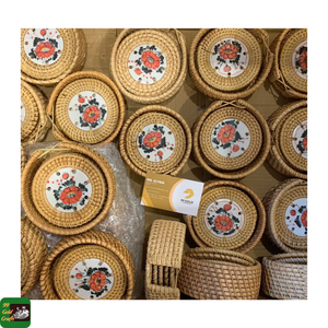 99 GOLD DATA Pan Rattan Plate Set Natural Woven Coasters for Dining Table Decor Home Hotel Use Handmade Craft Made in Vietnam - Product Image 5
