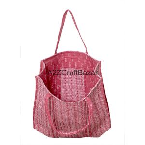 Bolsa de Mano Grande Acolchada de Algodón Hecha a Mano, Ecológica, Personalizable para Mujer, con Cierre, de Lona, con Estampado de Cielo, para Viajes de Verano, Compras - Product Image 6