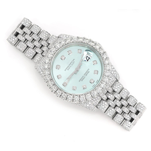 Reloj de Cuarzo de Acero Inoxidable de Lujo con Diamantes Moissanite VVS, Edición Limitada, Estilo Hip Hop, con Correa de 20 mm y Esfera de Cristal - Product Image 3