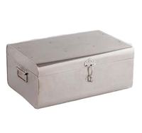 Weiß Beschichtete Eisen-/Verzinkte Stahl-Quadratbox, Faltbar, Tragbar, Leichtgewichtig, Landhausstil, 10-20L Kapazität, Robuste Aufbewahrungsbox für Zuhause