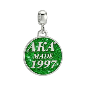   Bracelet pour femme fabriqué en 1997, élégant, couleur vert et argent, bijou à breloques, accessoire de mode pour poignet, inspiré des sororités, qualité supérieure - Product Image 4