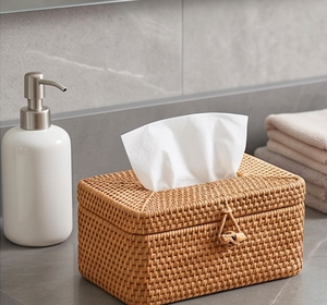 Premium Rattan <b>Napkin</b> <b>Holder</b> With Vintage Design For Dining Room Kitchen Modern Table Decoration And Bathroom Use - Product Image 5