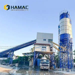 Hamac PLC-<b>controlled</b> Diesel-powered Concrete Batching Production Line 25m3/h to 240m3/h Automatic Mobile Mixing Plant - Product Image 1