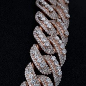 Collar de Cadena Cubana con Diamantes Moissanite para Hombre y Mujer, Joyería de Moda de Lujo Estilo Hip Hop, Regalo en Oferta - Product Image 3
