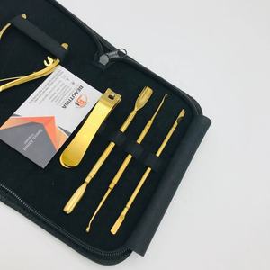 Kit de pédicure en acier inoxydable durable plasma doré avec logo personnalisé coupe-ongles pour bébé pince à cuticules poussoir d'ongle - Product Image 2