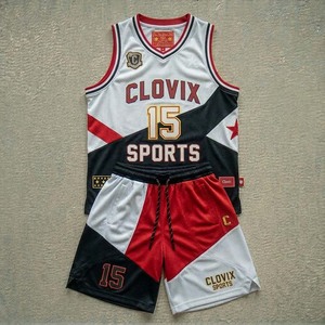 High Quality Customizable Clovix Sports Breathable <b>Polyester</b> Basketball Training Uniform Solid Pattern Sublimated Jersey Set - Product Image 6
