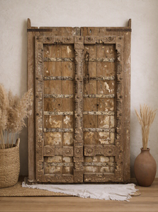 แผงประตูไม้เนื้อแข็งโบราณ แกะสลักด้วยมือ โครงสร้างเป็นมิตรกับสิ่งแวดล้อม ทนทาน ทำความสะอาดง่าย สไตล์โมเดิร์นกลางศตวรรษ เหมาะสำหรับบ้าน สำนักงาน ห้องนอน ห้องรับประทานอาหาร - Product Image 6