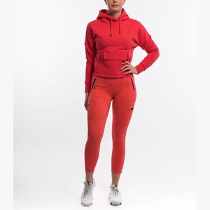 ชุดวอร์มสำหรับวิ่งจ็อกกิ้งมีฮู้ดสีแดงชุดวอร์มเข้ารูปสำหรับฤดูใบไม้ผลิ - Product Image 4